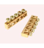 High Conductivity Brass Screw Terminal Block for Electrical Wiring and Earthing, Durable Corrosion-Resistant Metal Connector for Industrial and Panel Mounting Applications